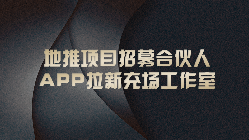 地推项目招募合伙人——APP拉新充场工作室